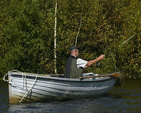 Casting Fly From Boat, Arnfield Fly Fishery